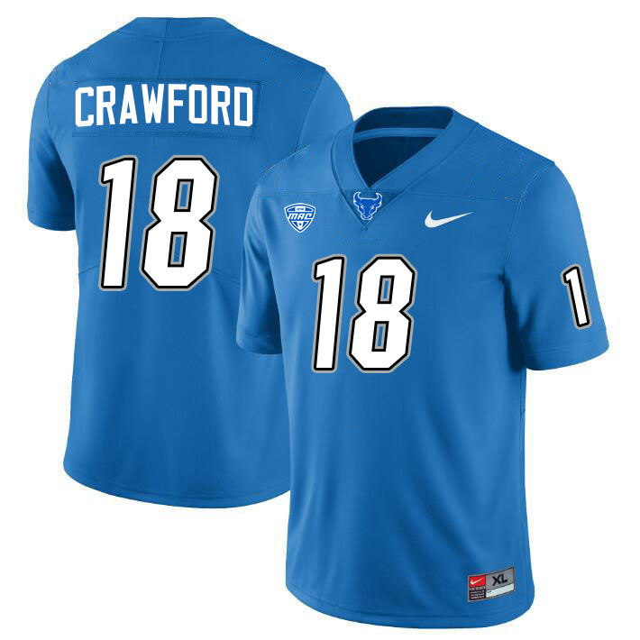 Dion Crawford UB Bulls Jersey,University Of Buffalo Bulls #18 Dion Crawford Jersey Youth-Blue